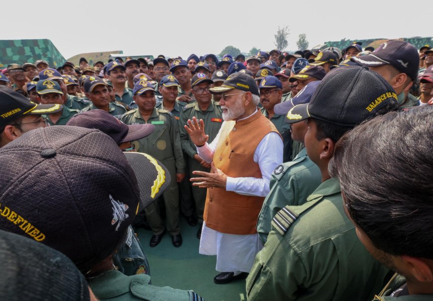 With the fearless: PM Modi meets air warriors and soldiers